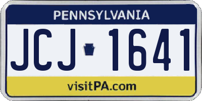 PA license plate JCJ1641