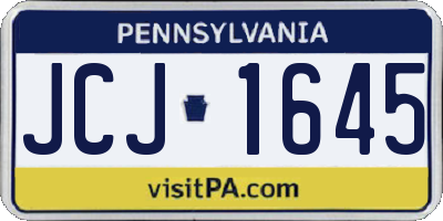 PA license plate JCJ1645