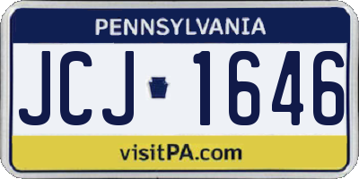 PA license plate JCJ1646
