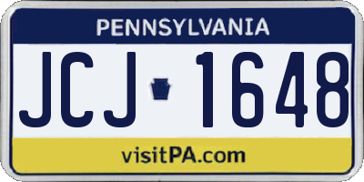PA license plate JCJ1648