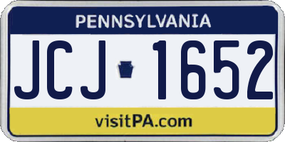 PA license plate JCJ1652