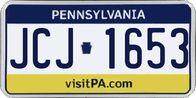 PA license plate JCJ1653