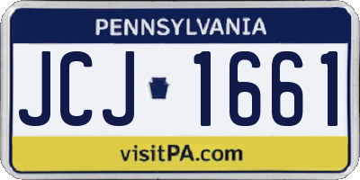 PA license plate JCJ1661