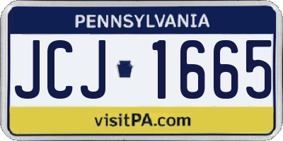 PA license plate JCJ1665