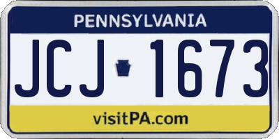 PA license plate JCJ1673