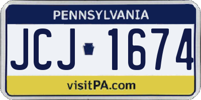 PA license plate JCJ1674