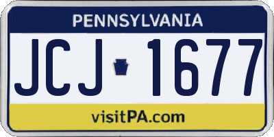 PA license plate JCJ1677