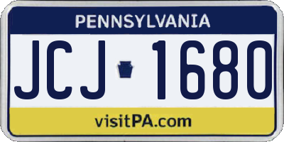 PA license plate JCJ1680