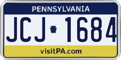 PA license plate JCJ1684