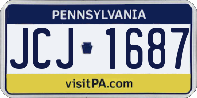PA license plate JCJ1687