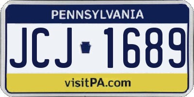 PA license plate JCJ1689