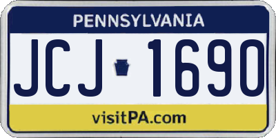 PA license plate JCJ1690