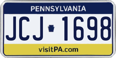 PA license plate JCJ1698