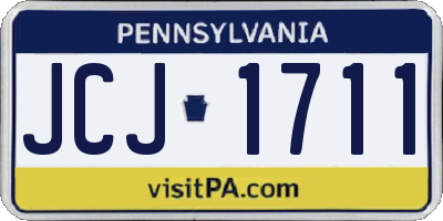 PA license plate JCJ1711