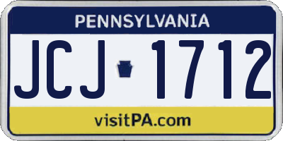 PA license plate JCJ1712