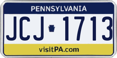 PA license plate JCJ1713