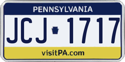PA license plate JCJ1717