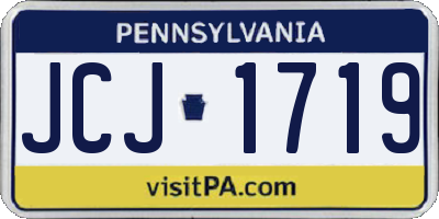 PA license plate JCJ1719