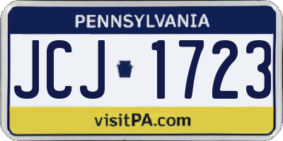 PA license plate JCJ1723