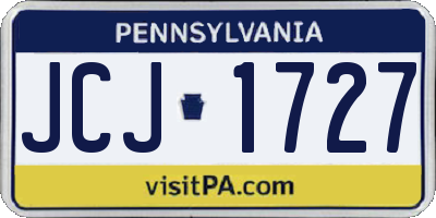 PA license plate JCJ1727