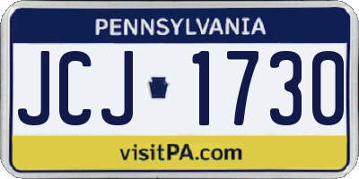 PA license plate JCJ1730