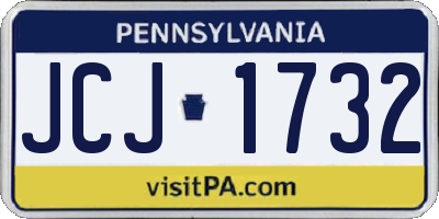 PA license plate JCJ1732