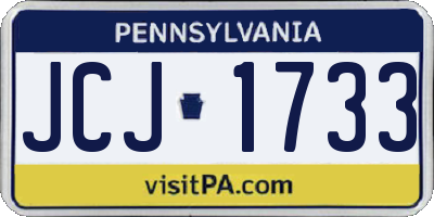 PA license plate JCJ1733