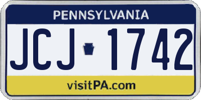 PA license plate JCJ1742