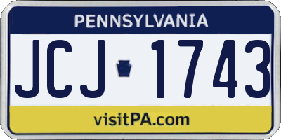 PA license plate JCJ1743