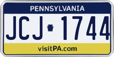PA license plate JCJ1744