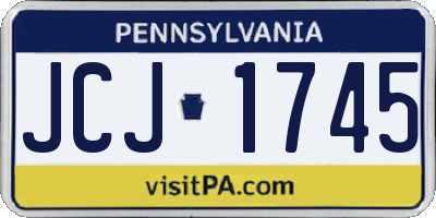 PA license plate JCJ1745