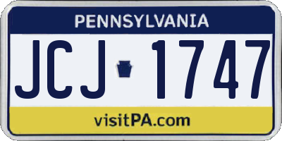 PA license plate JCJ1747