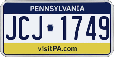 PA license plate JCJ1749