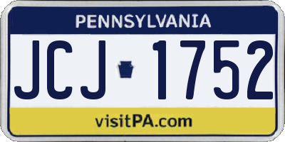 PA license plate JCJ1752