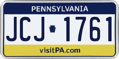 PA license plate JCJ1761