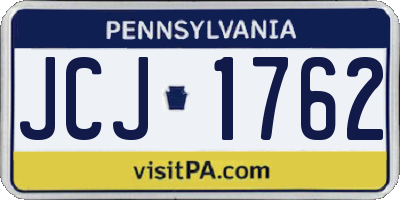 PA license plate JCJ1762