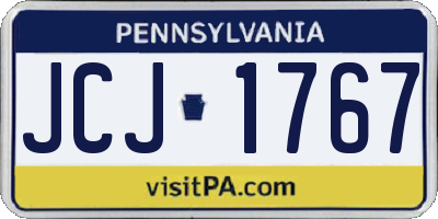 PA license plate JCJ1767