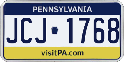PA license plate JCJ1768
