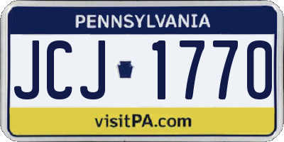 PA license plate JCJ1770