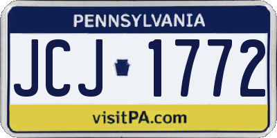 PA license plate JCJ1772