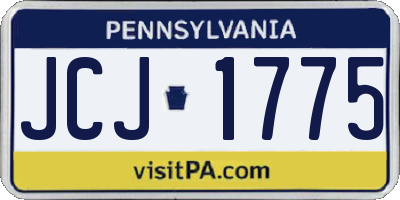 PA license plate JCJ1775