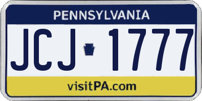 PA license plate JCJ1777