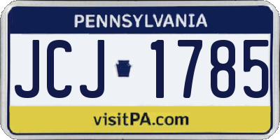 PA license plate JCJ1785