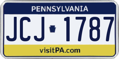 PA license plate JCJ1787