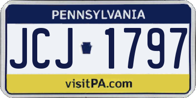 PA license plate JCJ1797