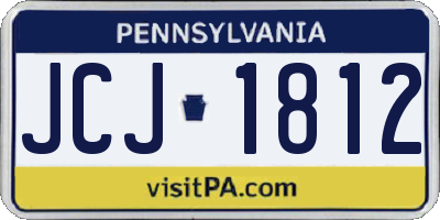 PA license plate JCJ1812
