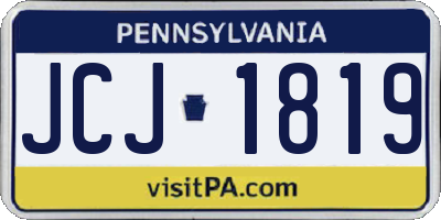 PA license plate JCJ1819