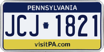 PA license plate JCJ1821