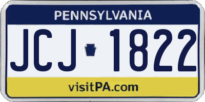PA license plate JCJ1822