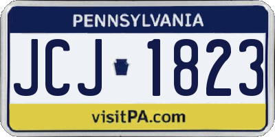 PA license plate JCJ1823